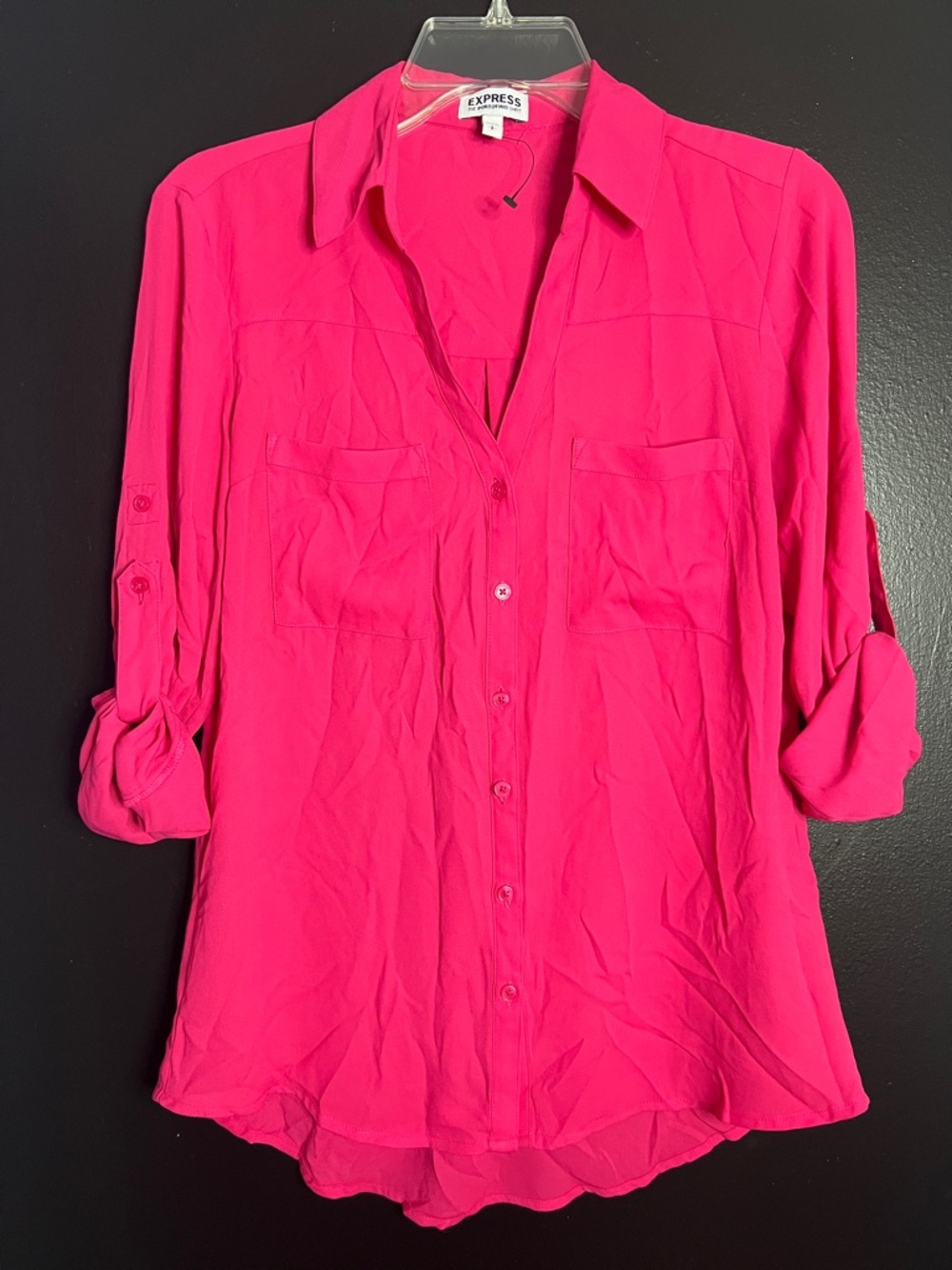EXPRESS Berry Pink Portofino  Button-Down Shirt